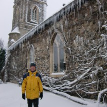 One of Tilbury's church in the snow